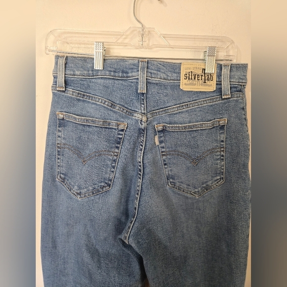 Levi's SilverTab Jeans Womens Size 28 Mom Jean Blue Denim Skinny High Waisted - Picture 3 of 9